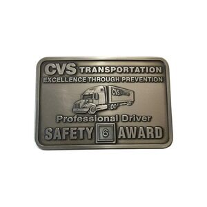CVS Transportation Professional Driver Safety Award 6 Year Belt Buckle Silver